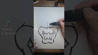 Drawing Bowser With A Giant Posca Marker!!! #drawing #Bowser #peaches #posca #shorts