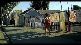 Girl in Red Shorts Walking on Long Beach Blvd | Compton Los Angeles Dashcam Moment