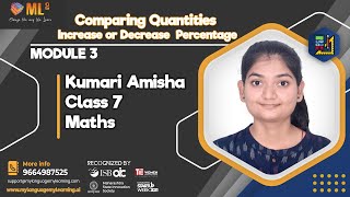 Comparing quantities Increase or decrease percentage |Module 3 | Class 7 | Maths