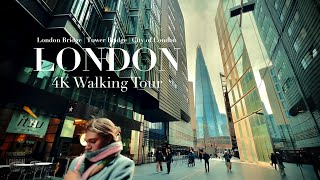 LONDON, Walking Tour | [4K] - Virtual City Walk with City Sounds and Tower Bridge Views (2023) | UK