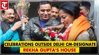 Celebrations at Delhi CM-designate Rekha Gupta's house ahead of swearing-in ceremony