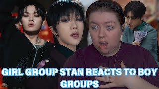 GIRL GROUP STAN REACTS: STRAY KIDS, ATEEZ & SEVENTEEN (Chk Chk Boom, WORK & MAESTRO)