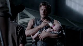 The Walking Dead: 3x5 Daryl holds Judith for the first time