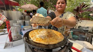 Mumbai Aunty Making Huge Aloo Cheese Paratha | Indian Street Food