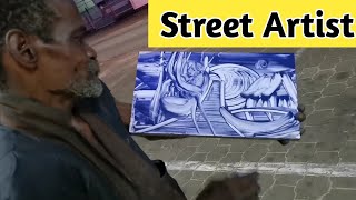 Street Artist गज़ब  की drawing बनाई//Amazing drawing made by a Street Artist// facts #shorts