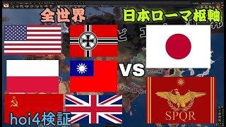 【hoi4検証】日本+ローマ帝国同盟VS全世界【ゆっくり実況】