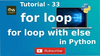 for loop & for loop with else in Python || Tutorial - 33 || Python Tutorial