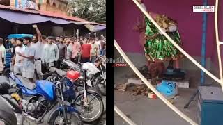 A Kali maa idol of a Temple in Barpeta road was vandalised by miscreants last night.