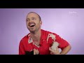 aaron paul plays with kittens while answering fan questions