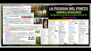 LA PIOGGIA NEL PINETO -Gabriele d'Annunzio- spiegazione, parafrasi, commento e figure retoriche