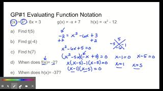 6-1 Function Notation