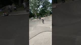 skater jumps over HUGE stack of boards BMX