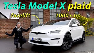 2023 Tesla Model X plaid driving REVIEW - the almost flying EV SUV 🏁