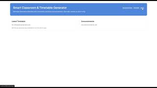 Smart Classroom and Timetable Scheduling system demo