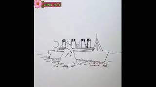 How to change word Titanic  to Titanic ship drawing | Titanic poster drawing..