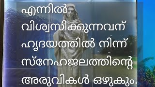 എന്നിൽ വിശ്വസിക്കുന്നവന് ഹൃദയത്തിൽ നിന്ന് സ്നേഹജലത്തിന്റെ അരുവികൾ ഒഴുകും.