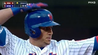 MIA@NYM: Cabrera opens scoring with RBI double