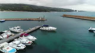 Isola Rossa porto, Sardinia, Italy 2018.03 aerial video