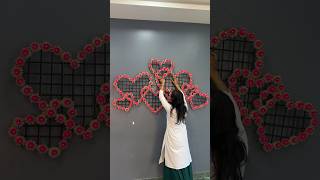 Multiple heart shaped Wall decor idea 💫 #shorts #youtubeshorts #viral #diy #crafts #trending #fun