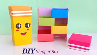 DIY Secret Stepper Box | Paper Craft | Secret Box| origami craft / Gift box idea / Storage Box idea