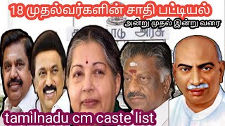 தமிழகத்தை ஆண்ட 18 முதல்வர்களின் சாதி பட்டியல் #caste #tamilnadu #cm #indiacaste