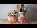 DIY tin can craft / decoupage  on tin cans / Lets Do Crafts