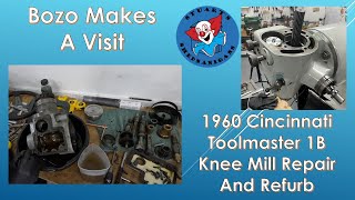 Refurbishing a Cincinnati Toolmaster Knee Mill - Bozo Helps Get my Shaft Out. Shocking Footage!