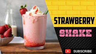 Instant strawberry milkshake at home | Easy recipe | Thick strawberry shake | #strawberrymilkshake