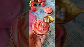 Rose Cupcakes Recipe 👆 | Buttercream Flowers 🌹🧁 #shorts #ytshorts #youtubeshorts