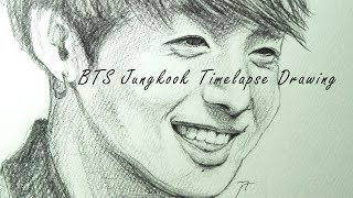 How to Draw BTS Jungkook Face🐰bts似顔絵グク書き方 Timelapse