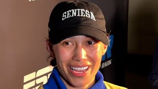 Seniesa Estrada's EMOTIONAL FIRST WORDS after defeating Yoka Valle