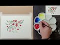 how to paint this easy holly christmas card in watercolor