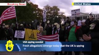 Online activist group Anonymous leads anti-NSA protest march to White House in Washington DC