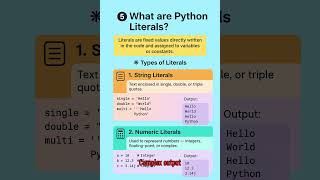 🐍 Most Asked Python Interview Question | What Are Literals in Python & Their Types 💡|Python Tips #⃣