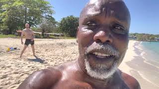 Walking back after a long walk to one end of Negril 7 mile beach - Westmoreland Jamaica 21-2-23