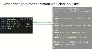 Floating point error estimation using clad