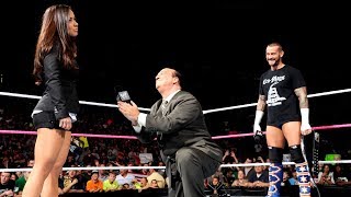 Paul Heyman calls out a WWE referee then proposes to AJ Lee: Raw, Sept, 24, 2012