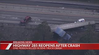 1 killed in US 285 crash, highway reopened after 14 hours