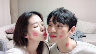 [ENG] 아침에 남편에게 키스마크를 해줬을 떄 반응💋 (달달함 주의)