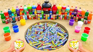 Rainbow Orbeez VS Coca-Cola, Different Monster, Fanta, Mirinda, Chupa Chups and Mentos Underground!