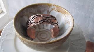 Wave Bracelet, Handmade Wide Copper Cuff Bracelet, Healing Copper Bracelet, Copper Jewelry Review