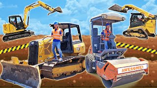 Construction Vehicles for Kids | Excavator, Bulldozer, Skid Steer and Dump Truck