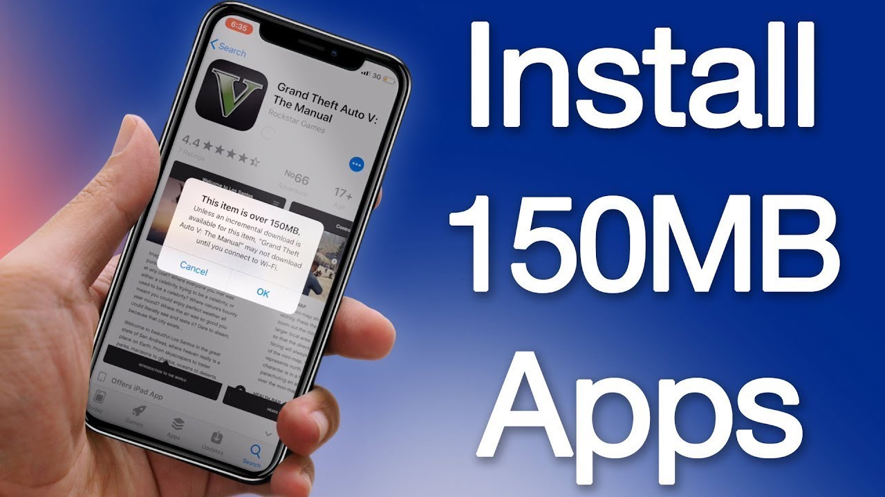 How To Download Apps Over 150MB Without WiFi On IPhone - YouTube