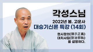 각성스님 - (2022년 고운사)대승기신론 특강 (14회). 현시정의(顯示正義),대치사집(對治邪執)을 설명하다.