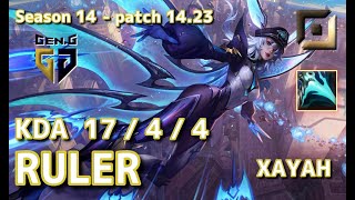 【KRサーバー/M1】Gen.G Ruler ザヤ(Xayah) VS アッシュ(Ashe) BOT - Patch14.23 KR Ranked【LoL】