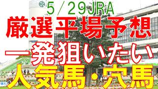 JRA競馬予想 厳選平場予想 5月29日に平場で狙いたい人気馬・穴馬 日本ダービー、目黒記念の軍資金はここで稼ごう！