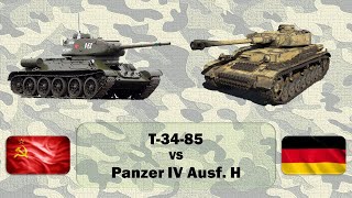 Т-34-85 vs Panzer IV Ausf. H. Сравнение средних танков времен Второй мировой войны