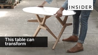 This table tranforms from a coffee table to a dining table