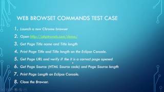 Selenium Web Browser Commands in Java