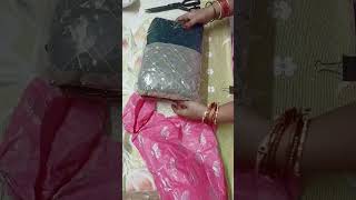 Unboxing of giveaway gift sarees.. #unboxing #giveaway#gift #ytshorts.Thankyou@queenkarthika